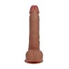 Vibrating Regular Straight Cock with Balls - 23 cm - Tan
